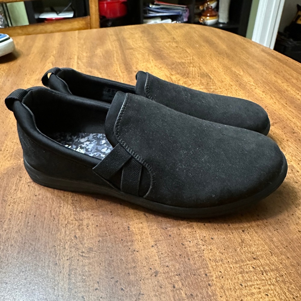 CLARKS Cloudsteppers Women's‎ 8M Black Sillian Paz Slip-On Comfort Shoes